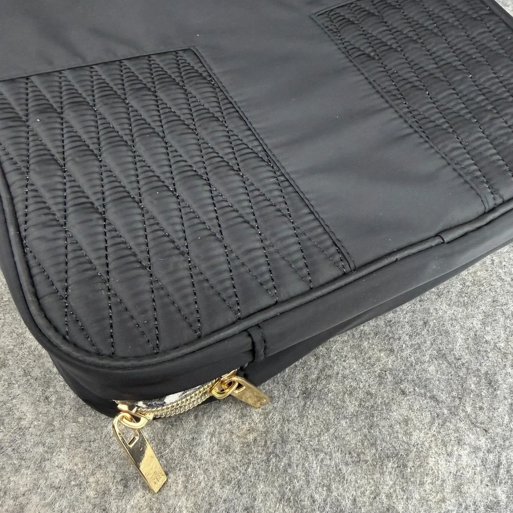 Taylor Brooke New York Black Quilted Morgan Satchel Design Cosmetic‎ Bag Travel